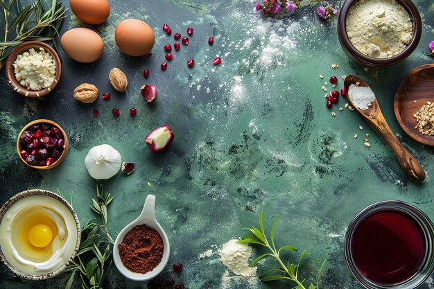 Zestaw składników na stolnicy